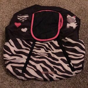 Cozy Cover zebra pink black infant care seat cover